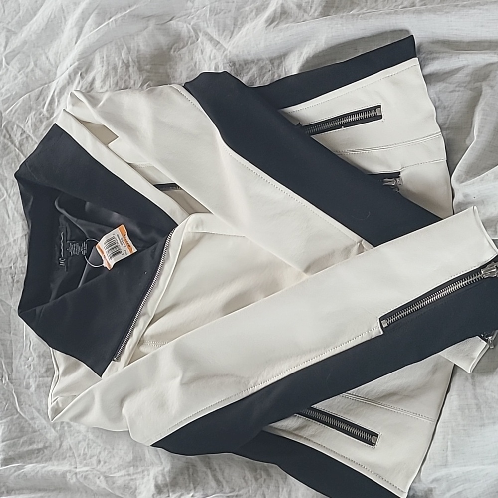 Faux leather moto jacket